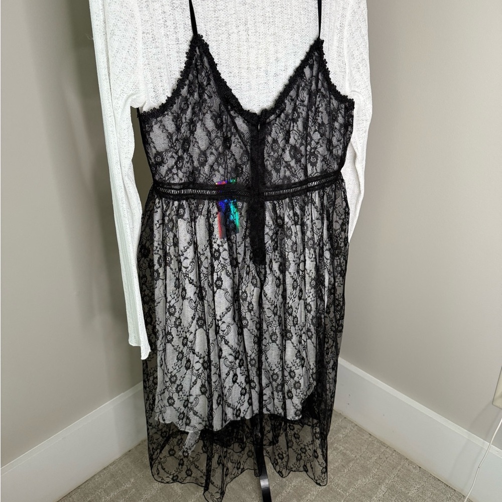 Black Lace Midi Dress - Picture 2 of 12